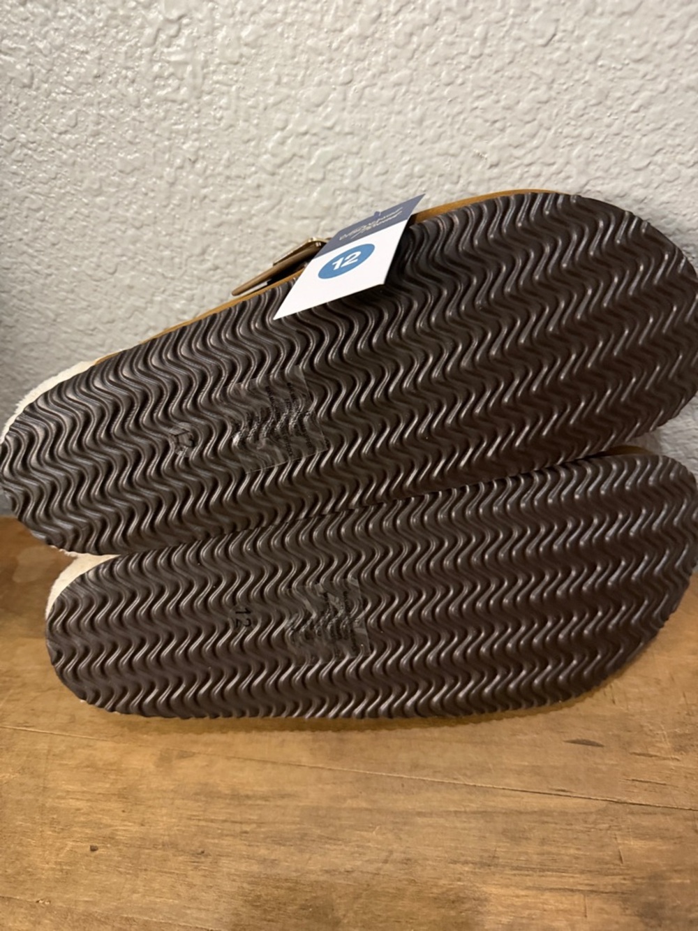Universal Thread Chestnut Brown Suede like Mule Clogs with Cream Lining size 12 - Picture 6 of 8